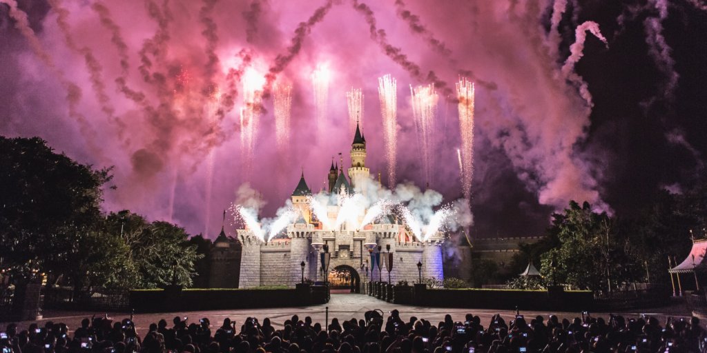 Disneyland castle New Years eve fireworks