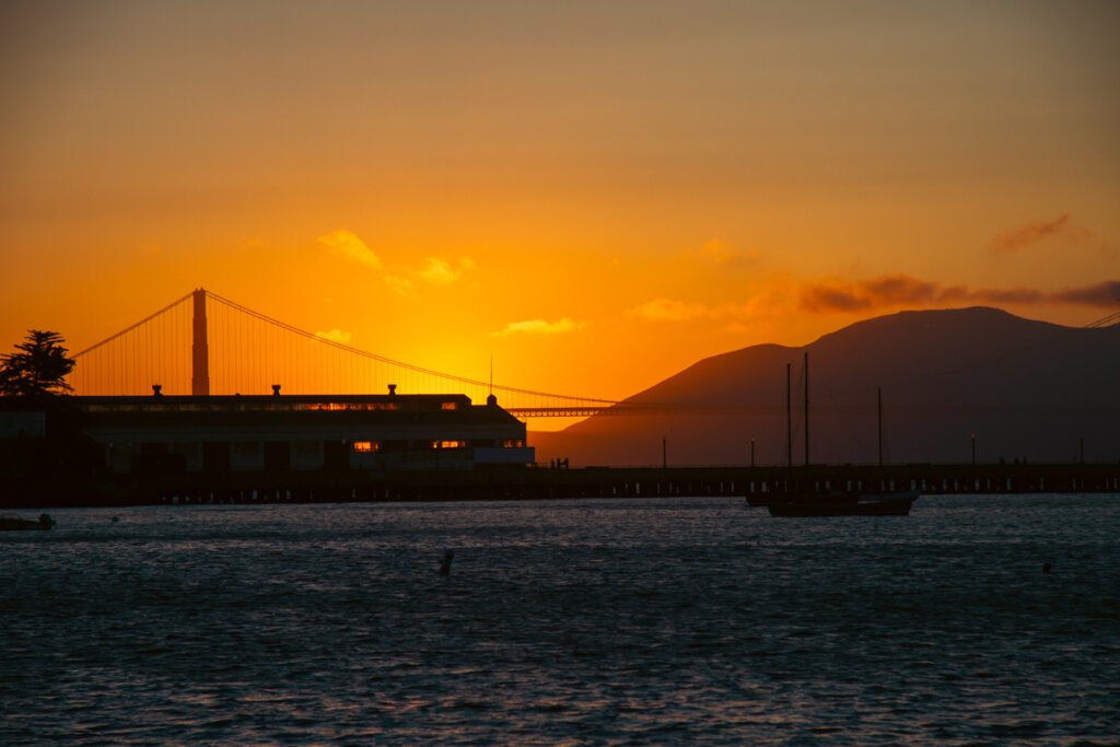 San Francisco landmarks - sunset golden gate